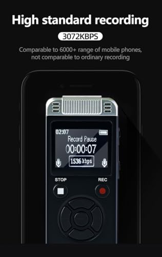 Image of Professional Noise Reduction Digital Voice Recorder, 32GB Storage, MP3 /WAV Recording, Voice Activation, 80 Hours Battery Life, LCD Screen, USB Flash Drive & Call Recording