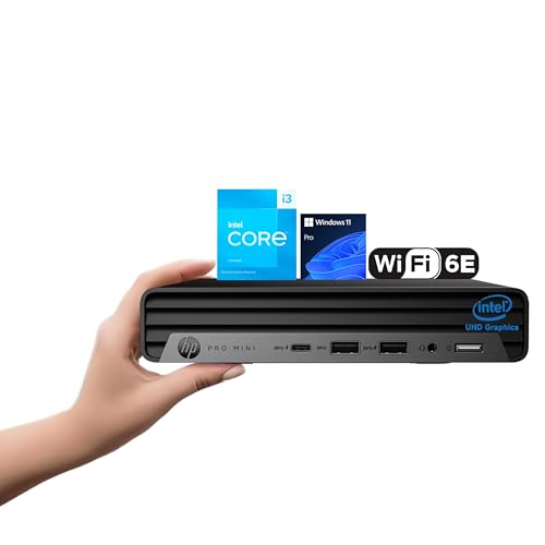 Image of HP 2026 Pro 260 G9 Mini PC Desktop Computer, 13th Gen Intel Core i3 CPU, 16GB RAM, 256GB PCIe SSD, Triple 4K Display Support, USB-C, Ultra-Quiet Design, Bluetooth 5.2, WiFi 6, KB&Mouse, Windows 11 Pro