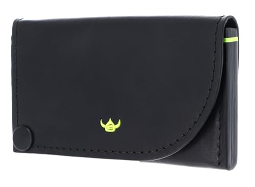 Étui pour carte Golden Head Neon en cuir noir un cadeau raffiné avec protection RFID