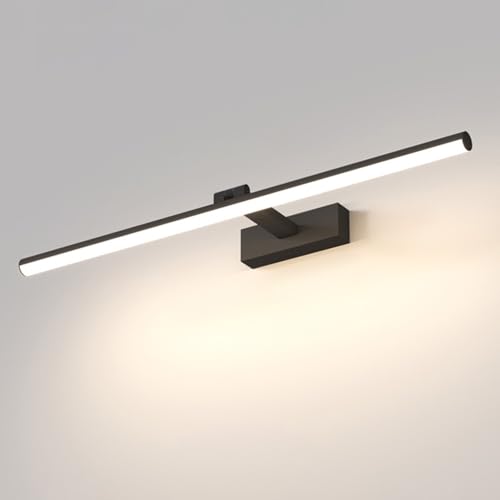 Lampe de miroir de salle de bain LED noire de 70cm pour maquillage