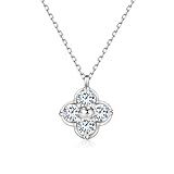 PHNIBIRD Collar Plata Mujer Trébol de Cuatro Hojas con Zirconita Colgantes Mujer Ajustable 40+5 cm Joyas Elegante Regalo para Novia