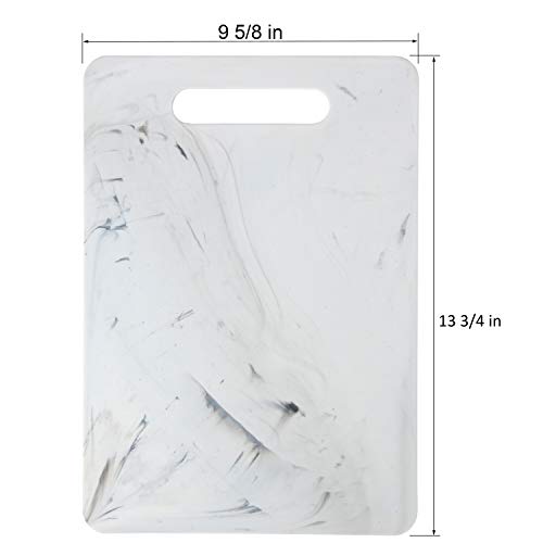 Set de 2 tablas de cortar de plástico blancas rectangulares miniatura 4