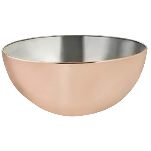 Mimo Style Bowl em Inox Bronze 28cm Com Capacidade Para 5 Litros, Ideal para Salada, Macarrão, Sopa, Cereais Entre Outros, Sirva com Essa Tigela Resistente e de Qualidade