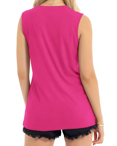 Image of Womens Tank Tops Summer Casual Sleeveless Top Loose Fit Basic Tunic Shirts