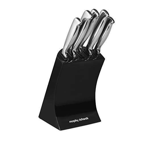 Morphy-Richards-Accents-46290-5-Piece-Knife-Block-with-High-Grade-Polished-Stainless-Steel-Knives-Black