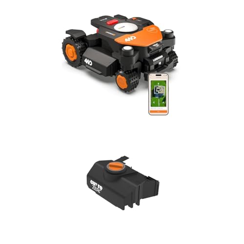 Worx Landroid Vision Cloud WR341E 4WD Robot Cortacésped Cut-to-Zero, Sin Cable Perimetral, hasta 1000 m², (Evitación de Obstáculos con IA, Navegación VSLAM + RTK Cloud, 84% de Pendiente)
