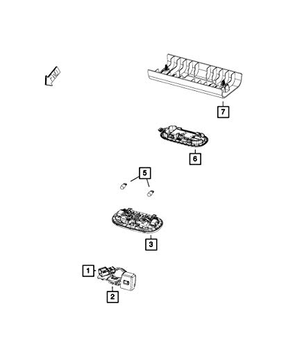 Mopar 5KQ79DX9AC Dome Light Jeep Wrangler miniatura 1