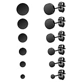 Total: Includes 6 pairs of earrings in various sizes (3mm-8mm) High-quality Materials: Hypoallergenic 304 surgical stainless steel construction, ideal for sensitive ears. Color: Classic Black, Elegant and never out of fashion, excellent black plating...