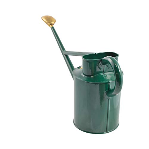 HAWS Professional Metal Galvanised Watering Can | The Warley Fall- 2 Gallon |Technical Long Reach Spout | Interchangeable Brass Oval Rose |Ten Year Guarantee, Green - Thumbnail 4