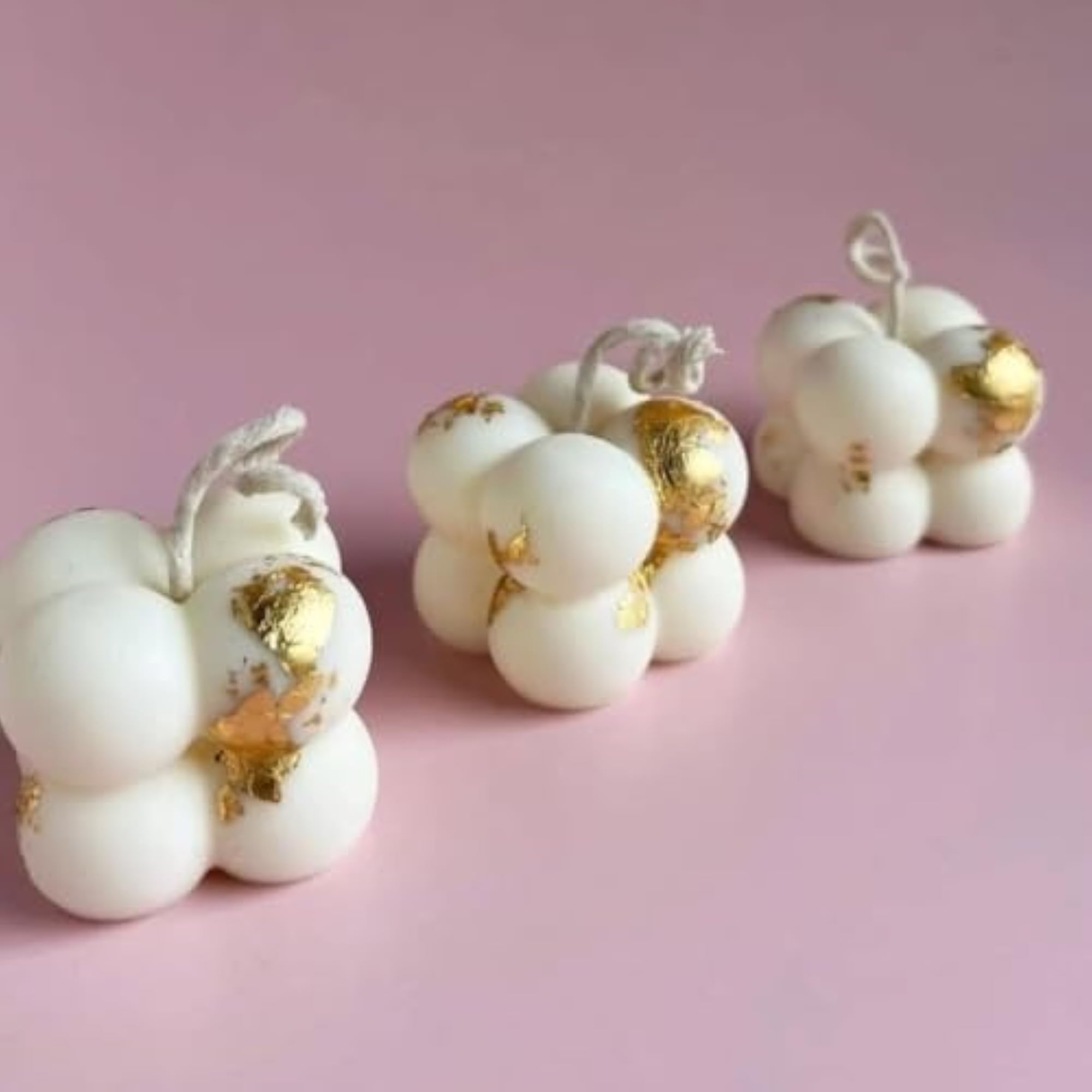 Bubble Candle with Gold Foil Accents, Pack of 10