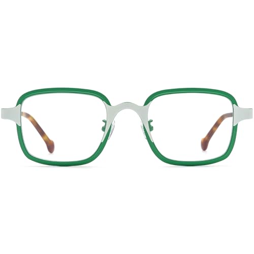 Image of FONEX Colorful Pure Titanium Glasses Frame Women Retro Round Eyeglasses