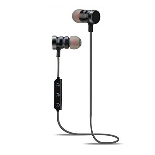 Sisaki Écouteurs intra-auriculaires stéréo M9 Bluetooth Sport Filaire, Plastique, Noir , Taille M