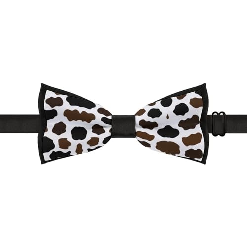 GoasNei Cow Print Bow Tie for Men Adjustable Necktie Funny Tie Neck Ties for Weddings Party