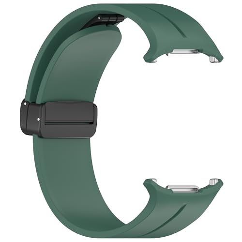 Image of YODI Magnet buckle watch strap band Compatible with Samsung Galaxy Watch 7 Ultra Band 47mm Smartwatch, Silicone Sport Strap Fit for Samsung Galaxy Watch Ultra Band (GREEN)
