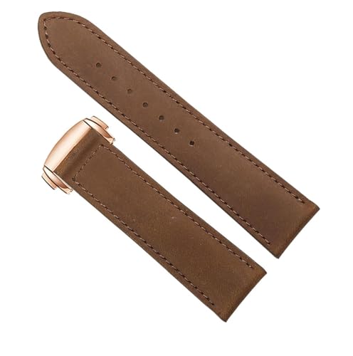Bande de montre en cuir véritable et boucle pliante pour un style élégant