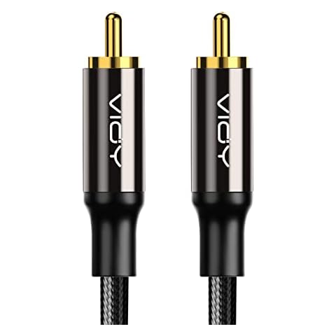Subwoofer Cable - Phono Male to Phono Male Cable 5M with 24k Gold-plated Plug for Hi-Fi Sound RCA Cable Compatible with AV Receiver, Amplifier, DJ Controller, other Hi-Fi Systems Cover