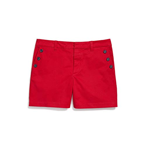 Tommy Hilfiger Women's Adaptive Stretch Shorts with Velcro Brand Closure and Magnetic Fly, Crimson- PT, 4