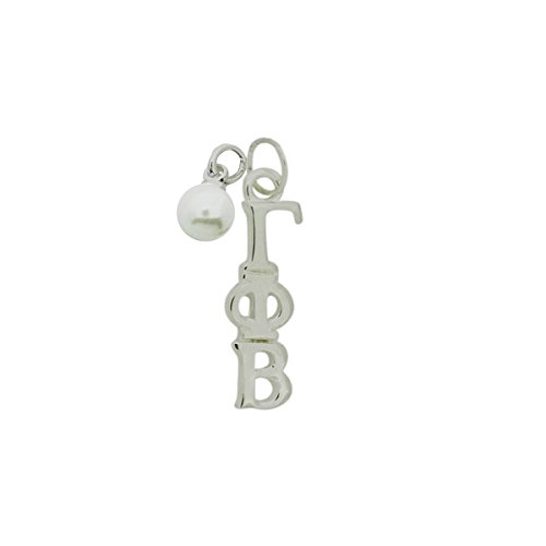 Gamma Phi Beta with Simulated Pearl Greek Sorority Lavalier Pendant Drop Charm