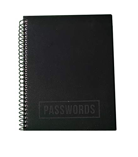 Re-Focus The Creative Office, Password Book Keeper, Black, Small, Mini, Alphabetical Tabs, Spiral Bound, Removable Sheets, Journal Organizer, Includes, Website, Address, Username, Password #TOP1