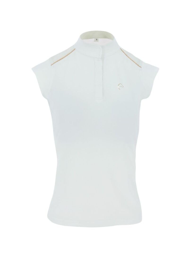 EQUITHEME Polo de Concours Brussels - Femme - Couleurs - Blanc, Taille Française - XS