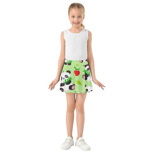 Joisal Cute Pandas Green Athletic Shorts Girls Skorts Tennis Skirts for Kids Kid Teen Teen Skirt 3t3