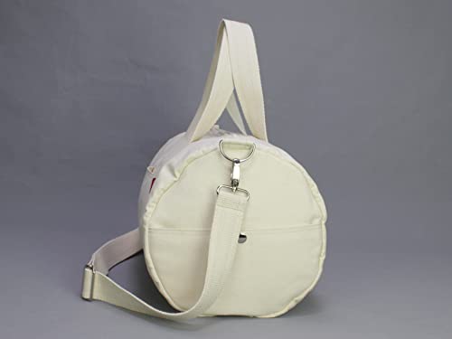 Organic Raw Cotton Canvas Duffel Bag for Women and Men Natural Canvas Duffel Gym Travel Weekender Beach College Bag Washable Anniversary Gifts3