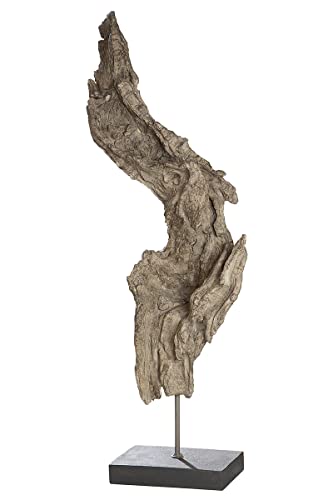 GILDE Skulptur Baumwurzel braun naturfarben auf schwarzem Sockel H 69...