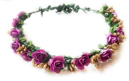 shree balaji Girl's Multicolor Flower Gracious Tiara/Crown Head Wrap