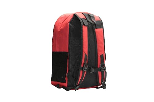 HEDiGEAR Base Backpack (Red) – Medium 17L Backpack with Hook & Loop Panels for Patches, Multiple Storage and Media Pocket w/Headphone Port for Hiking, Work & Travel4