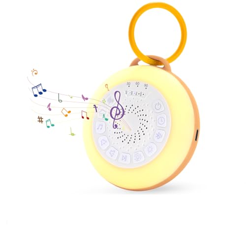 Máquina Ruido Blanco Bebé, Máquina de Sonido Blanco Bebe con 31 Musica Relajantes, White Noise Machine con Luz Nocturna Ajustable, Temporizador, Recargable por USB