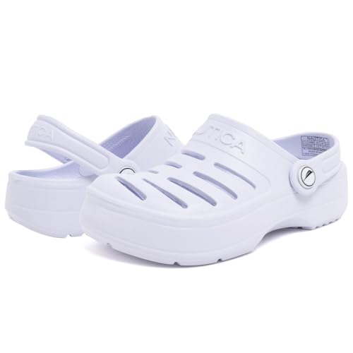 Image of Nautica Kids Clog Sandals - Slip-On Lightweight Water Shoes with Adjustable Heel Strap - Comfortable EVA Slip-Resistant Clogs for Boys & Girls - Toddler & Youth Sizes