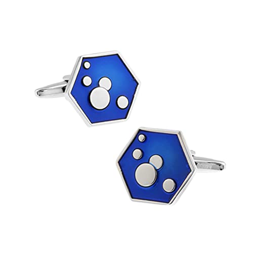 Mancuernillas Daesar para hombre hexagonales azules miniatura 1