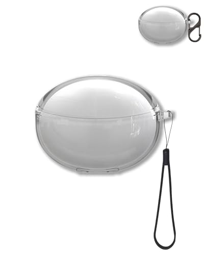 Capa transparente para fones de ouvido Baseus Inspire XC1, capa protetora FJIASTB flexível TPU à prova de choque com mosquetão e cordão (transparente)