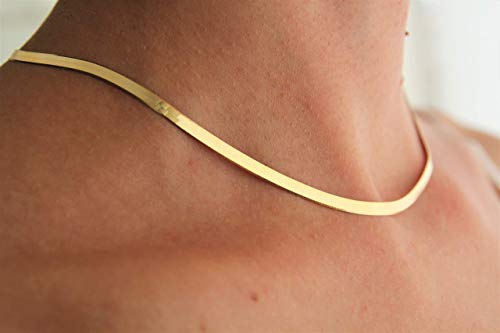 18 K gold snake chain/Flat snake chain/high quality flat chain/Sterling Silver chain/gold chain/Omega Chain