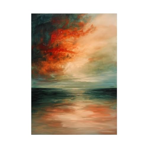 Tableau littoral abstrait 60x80cm pour salon design