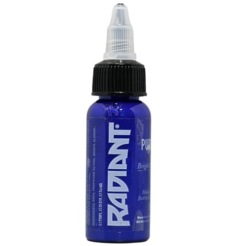 Radiant Colors - Tattoo Ink Purple Color Tattooing and Shading Real Human Skin 1oz Bottle