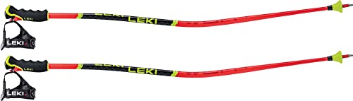 LEKI 120 Bâton de Ski Unisexe pour Adulte Rouge Vif Noir Fluo Jaune Fluo