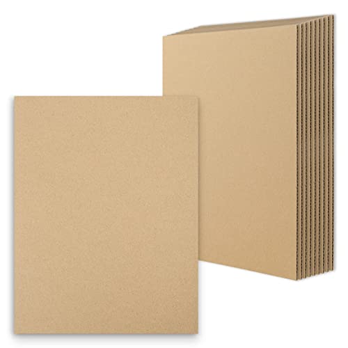 Image of Golden State Art 10 Pack 8.5x11 Corrugated Cardboard Sheet Flat 1 /8 inch Insert | Flat Layer Pads, Corrugated Card Board Inserts For Packing, Mailing or DIY Art Crafts, Box Dividers (Brown)