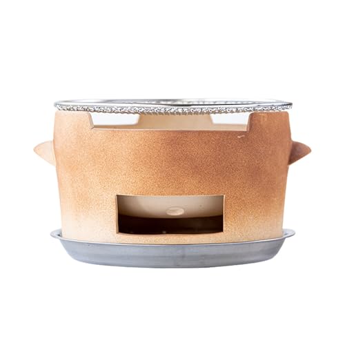 Stufa portatile in argilla e carbone, stufa for barbecue in ceramica vintage, stufa multifunzionale for grigliate da campeggio, stufa cinese for cucinare picnic a casa(31.5x17.5cm)