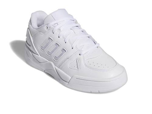 adidas Midcity Low Top Basketball Sneaker, White/White/Grey, 4 US Unisex Big Kid