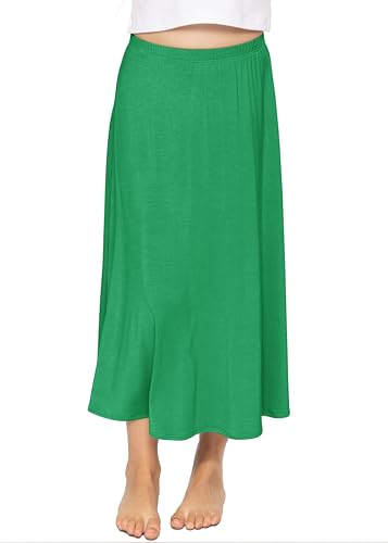 Image of STRETCH IS COMFORT Girls Skirts Flowy A Line Knee Length and Ankle Length | Elastic Waist, Kids School Skirt, Girls Maxi Skirt, Black Skirt For Girls, Faldas Para Ninas, Girls Long Skirt, Long skirts