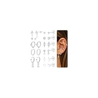 FIOROYAL 10Paires Boucles d'Oreilles Femme Bijoux Acier Inoxydable Femme Hypoallergénique Piercing Oreille Cartilage Plaqué Or 14K Boucles d'Oreilles Créoles Piercing Flat Back Helix Conch Tragus S
