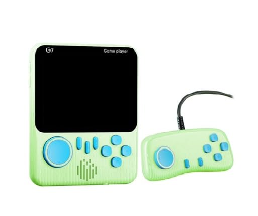 G7 Mini Handheld Game Console with Gamepad 3.5-Inch LCD Display Built-In 666 Game Inbuilt Speaker Connect with TV Best Gifts for Kids Game Box (Green)
