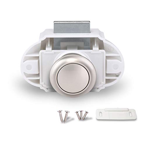 Encell Set of 5 Push Button Catch Cupboard Door Knob Latch Lock