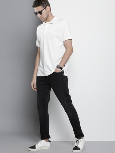 Image of The Indian Garage Co Men Slim Fit Solid Mid-Rise Stretchable Jeans
