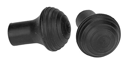 Yukon Charlie's Trekking Pole Accessory, Rounded Rubber Tip, Includes 2 Tips Black