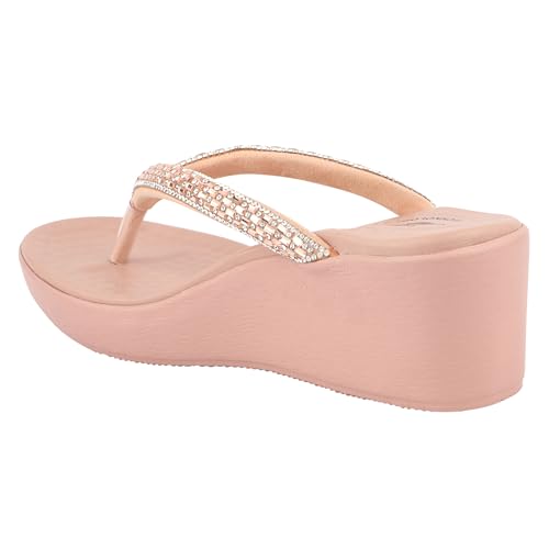 Image of Medifeet Slip-On Wedges Sandals II Rhinestones and Crystals Sandals II Cushion Fashion Sandals For Women's