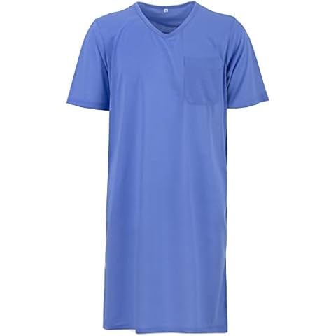 Camisón de manga corta con cuello en V y bolsillo, LUCKY Cover