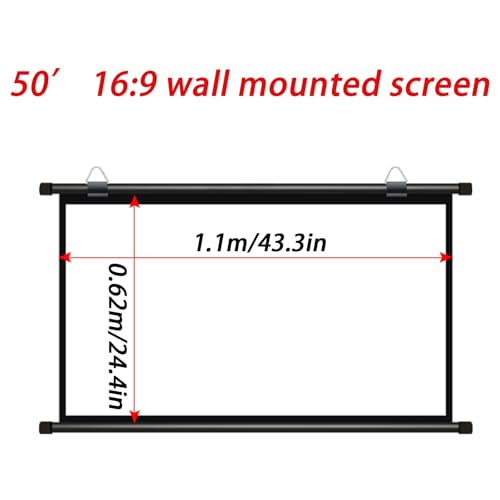 Pantalla para proyector manual 50 púlg HD 16:9 miniatura 7