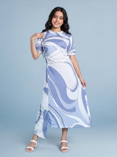Image of HELLCAT Purple Dress for Girls for 11-16 Years | Stylish Long Dress for Girls Dress for Girls